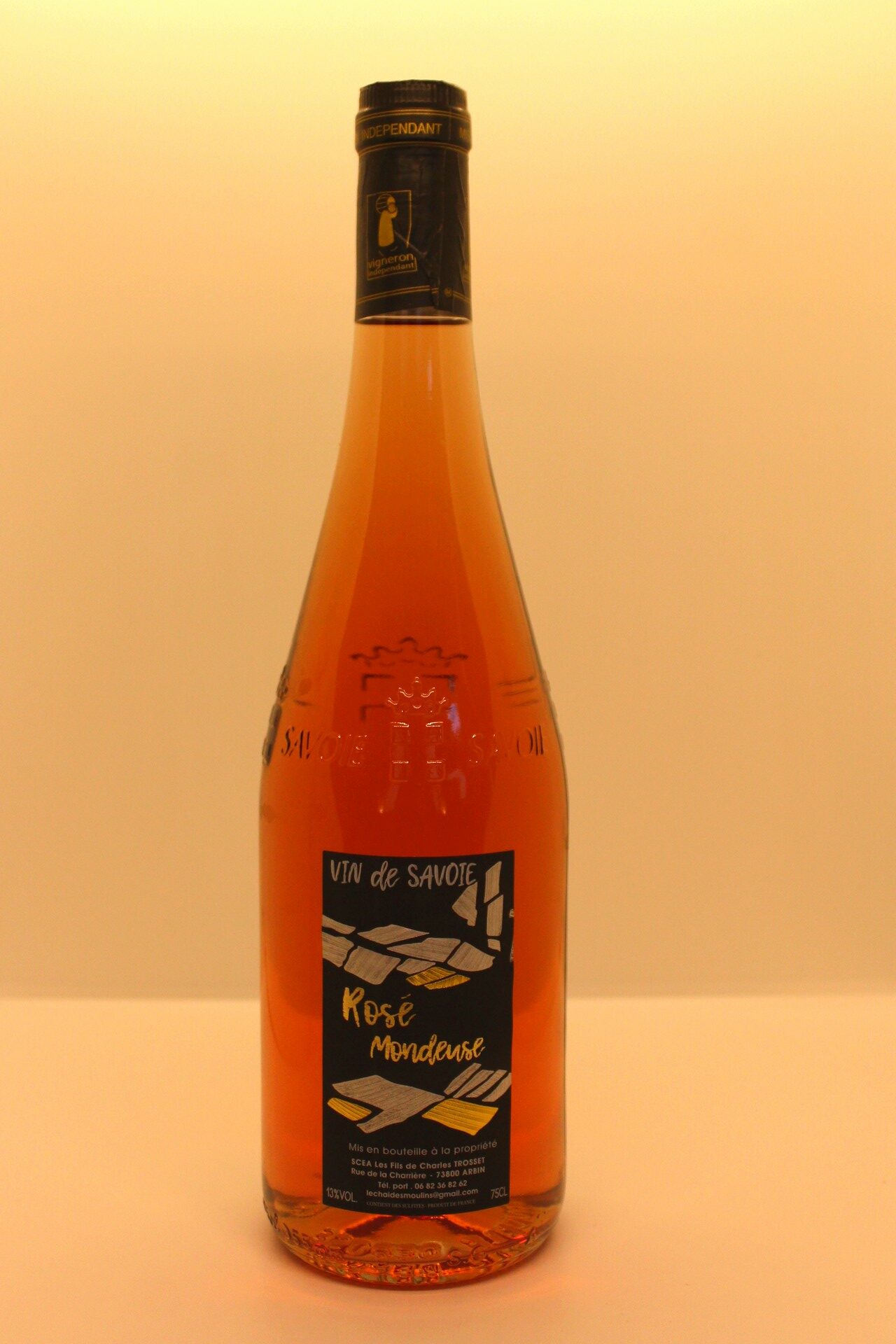 Rosé Mondeuse le Chai des Moulins, les Fils de Charles Trosset, vins de Savoie, Arbin